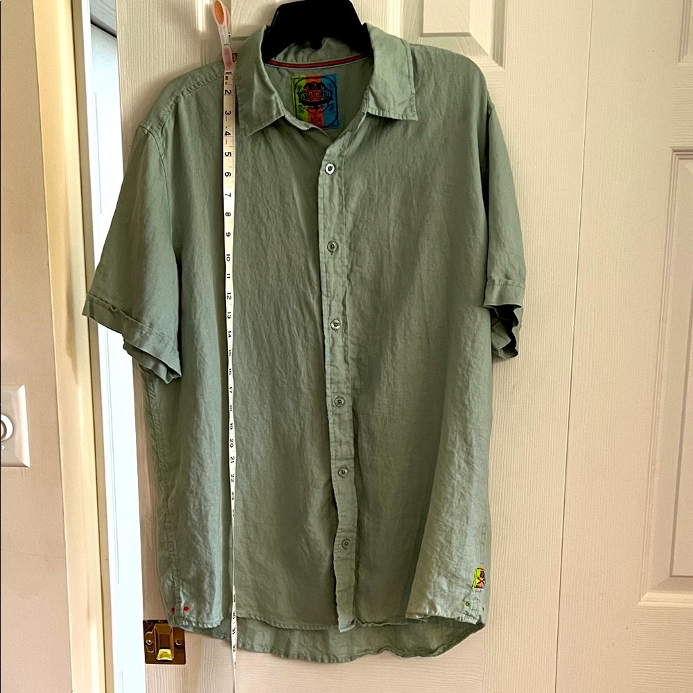Margaritaville Light Green BBQ Linen Shirt size L